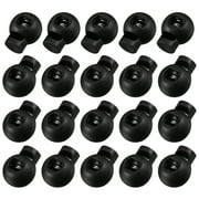 Uxcell Plastic Sewing Fasteners Double Hole Spring Cord Toggle, Black 20 Count