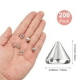 thumbnail image 3 of Uxcell 200Pcs Spike Cone Studs 0.39x0.31" Plastic with Hole for Crafts Silver, 3 of 6