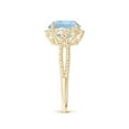 thumbnail image 3 of Angara Natural 2.3 Ct. Aquamarine with Diamond Halo Ring in 14K Yellow Gold for Women (Ring Size: 3), 3 of 10