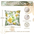 thumbnail image 5 of Yellow Lemon Pillow Covers 20x20 Set of 2 Spring Fruit Leaves and Floral Pillow Case Green White Watercolor Decorative Throw Pillows Summer Pillowcase Square Cushion Cover Decor for Sofa Bed, 5 of 6