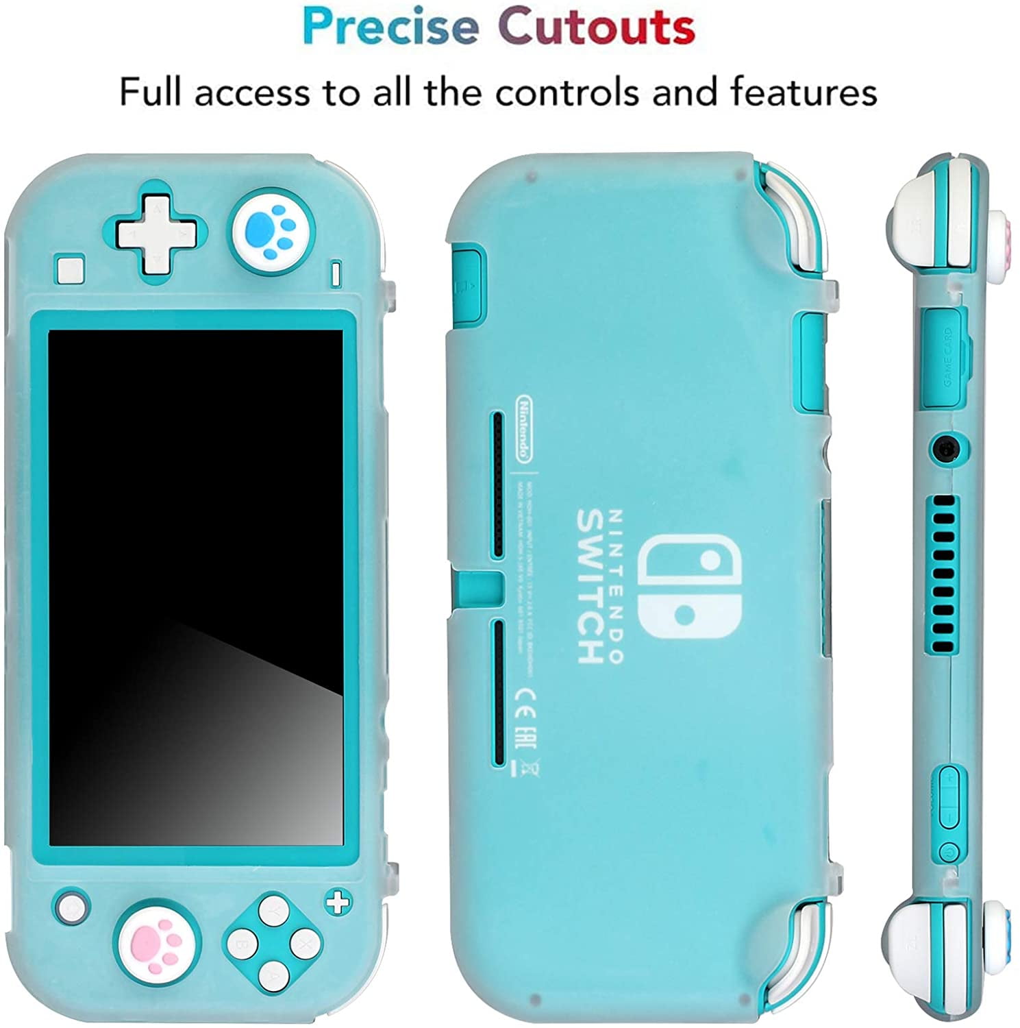 Heldig Protective Case for Nintendo Switch Lite, Premium PC Hard Cover Case  Shock-Absorption Anti-Scratch Compatible with Nintendo Lite with 4 Thumb  Grip Caps 