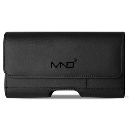 Premium Leather Wallet Pouch Holster Belt Case for Xiaomi Mi 9 SE, Mi Play (Fits w/ Otterbox Slim Armor Case On) - w/ Clip / Loops/ Card Holder - Black