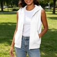 thumbnail image 6 of Enjoytime Oversized Sweatshirt For Women Sleeveless Hooded Zip Up Waistcoat Casual Drawstring Hoodie, 6 of 8