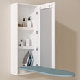 thumbnail image 5 of Facilehome Wall Mounted Ironing Board Cabinet with Mirror Door White Foldable Built in Storage Closet for Laundry Room Apartments, 5 of 9