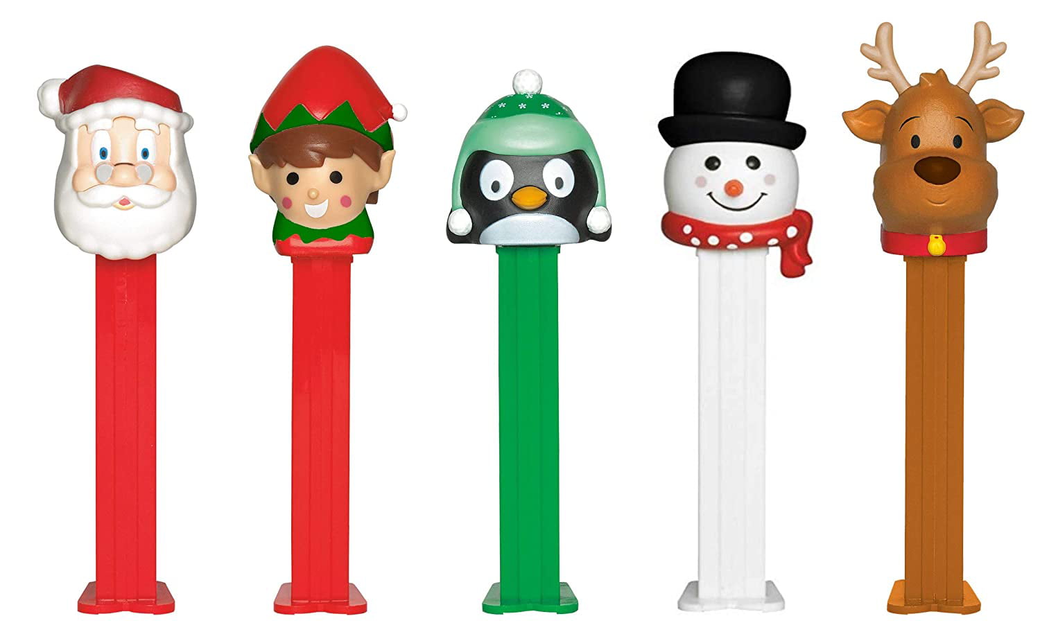 Details about  / 2017 Set of 6 CHRISTMAS PEZ Dispensers:Snowman Elf Snow globe Santa Penguin Deer
