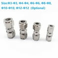 thumbnail image 2 of Stainless Steel Compression Tube Fitting Straight Connect Double-Ferrule Adapter Φ4-Φ4, 2 of 9