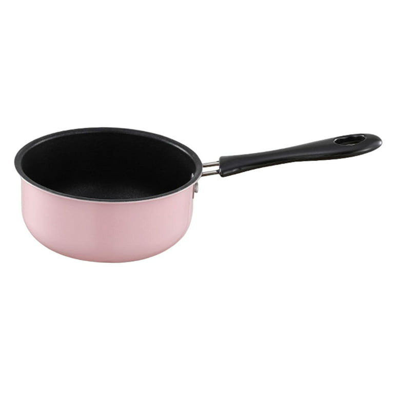Stainless Steel Saucepan with Pour Spout and Silicone Mixing Shovel,0.3 Quart Mini Milk Pot Non Stick Small Sauce Pan Butter Warmer with Wooden Handle