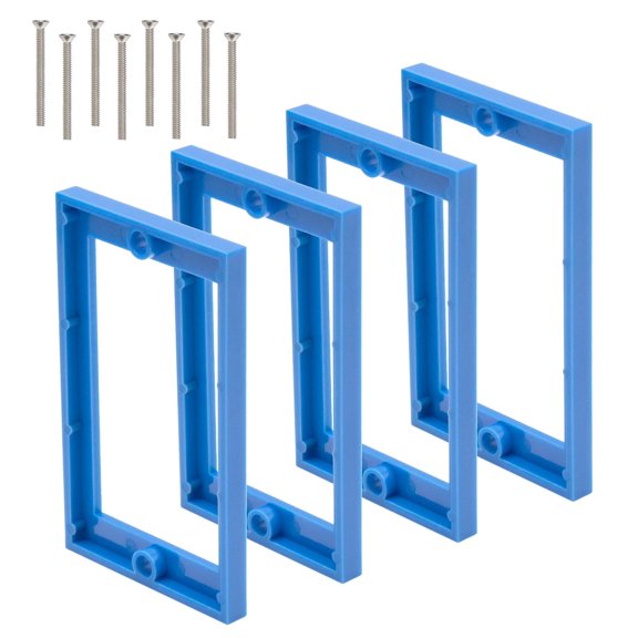 XGGYA Single Gang Receptacle Outlet Box Extenders 1/4",Electric Outlet Extender Box with 8 Screws,Outlet Box Extender 1 Gang for Electric Box and Electric Outlet Switches, Blue (Pack of 4)