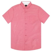Visive Oxford Men's Dress Shirt - Short Sleeve Button Down - Comfortable Casual Fit - Available in Big and Tall Sizes - Solid Modern Colors - For All Occasions - Versatile for Office and Casual Wear