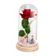 thumbnail image 2 of Regalos de flores de rosa Decoración del hogar Exhibición romántica de mesa Rosa iluminada en Propuesta de base de madera, 2 of 9