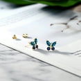 thumbnail image 4 of 18K Yellow Gold Plated Silver Marquise London Blue Topaz and Blue Sapphire Butterfly Earrings for Women (1.72 Cttw, Gemstone November Birthstone, Center Stone: 6X3MM, Small Stones: 3MM), 4 of 4