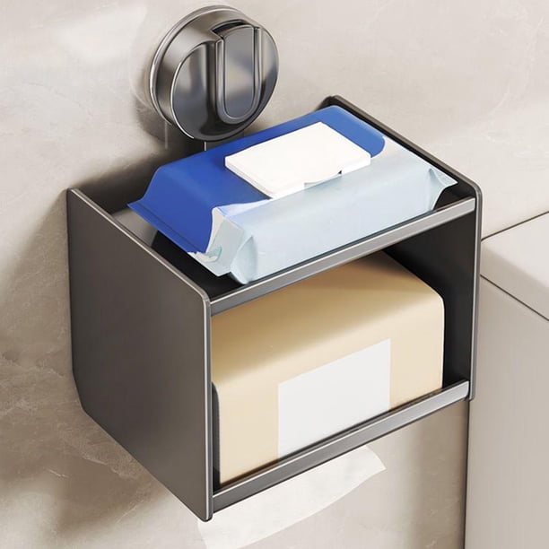Xihbxyly Portarrollos de Papel Higiénico de Pared, de Aleación de Aluminio Resistente, Resistente Al Agua y Al Óxido, para Guardar Jabón y Teléfono, Fácil Instalación, Organizador de Baño, Blanco y G