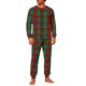 thumbnail image 2 of Pijama navideño para hombre, blusa y pantalones con estampado navideño a cuadros., 2 of 5