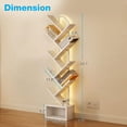 thumbnail image 5 of Casacomoda 8 Tier Tree Bookshelf, Bookcase with LED Lights, Display Floor Standing Storage Shelf, Book Organizer Shelves for Home Office, Living Room, White, 5 of 7