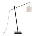 thumbnail image 3 of Arturo Contemporary Floor Lamp in Black Wood and Black Steel with Grey Fabric Shade by LumiSource, 3 of 7