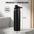 thumbnail image 2 of Hawsaiy 24 oz Insulated Stainless Steel Water Bottle with Handle, Leak-Proof Lid & Wide Mouth, Double Wall Vacuum, BPA Free, Keeps Cold & Hot, Black, 2 of 9