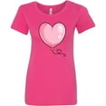thumbnail image 3 of Inktastic Pink Balloon Heart Women's T-Shirt, 3 of 5
