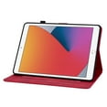 thumbnail image 2 of Case for iPad 5th/6th/Pro 9.7 2016/2017/2018, Flower Pattern PU Leather Multi-Angle Viewing Stand Shockproof Flip Case with Card Slot, Magnetic Clasp, Pencil Slot, Auto Sleep/Wake, Red, 2 of 11