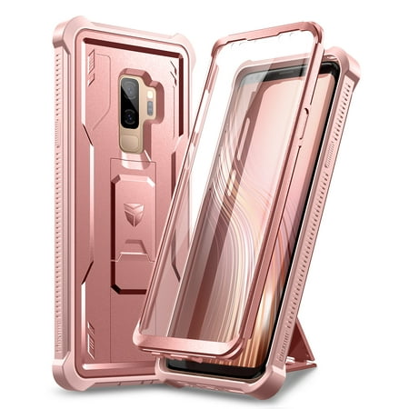 Dexnor for Samsung Galaxy S9+ Plus Case, [Built in Screen Protector and Kickstand] Heavy Military Grade Protection Shockproof Protective Cover for Samsung Galaxy S9 Plus Rose Gold