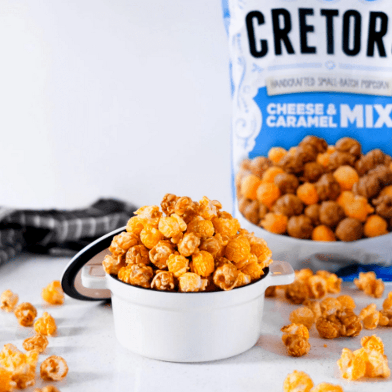 G.H Cretors Cheese and Caramel Mix Handcrafted Small Batch Popcorn  Delicious Flavored Popped Corn Kids Lunchbox Snacks Party Favor Treats on  Birthdays Trips, 1.5 oz - Pack of 3 