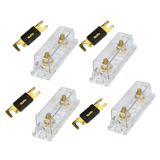 Voodoo 0/2/4 Gauge Ga ANL Fuse Holder + 100 Amp ANL Fuses (4 Pack