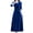 Royal Blue, variant on comerut Women Dress Solid Color Soft Long Sleeves Round Neck Big Hem Warm Mid-calf Length Plus SIze Lady Prom Dress Female Garment