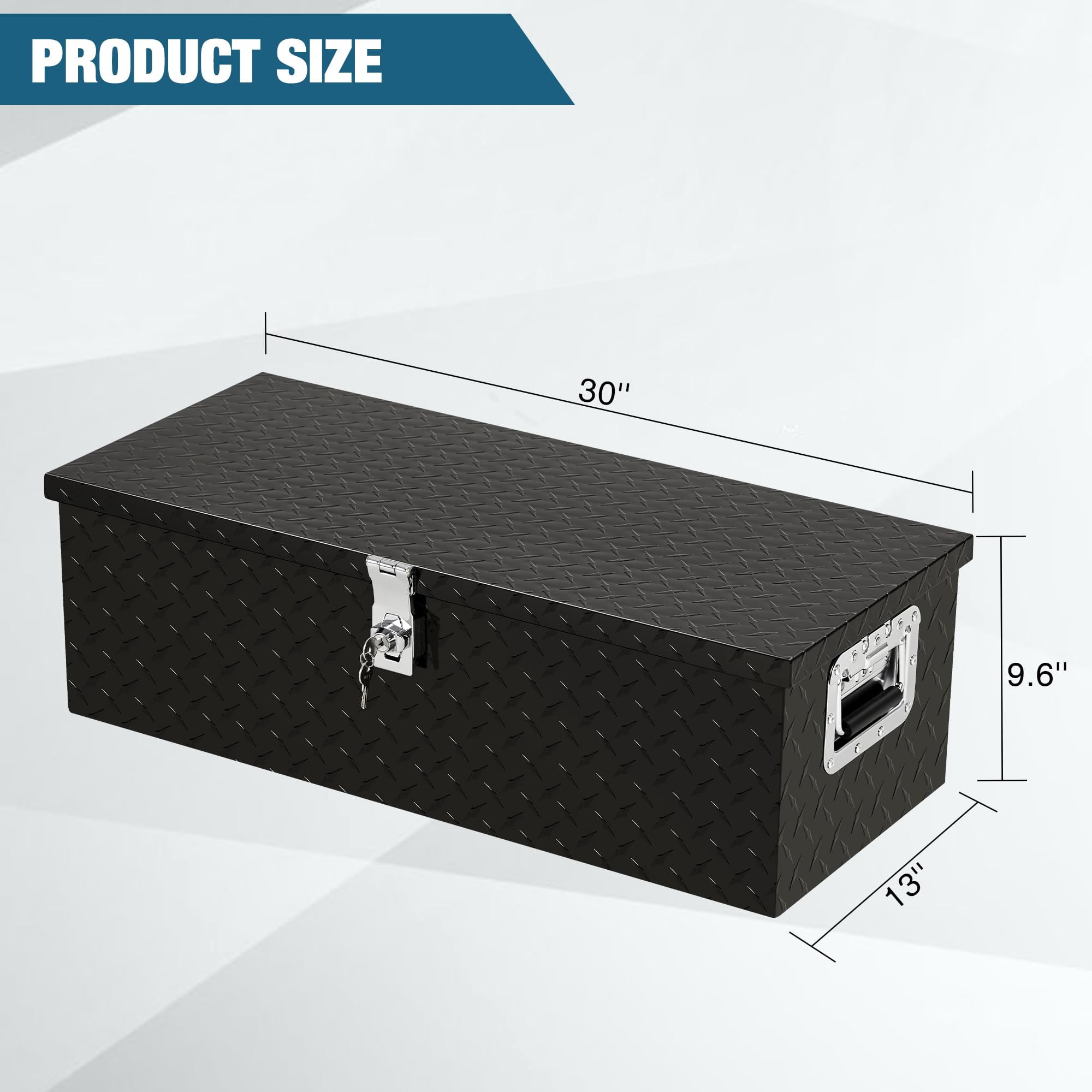 Truck Bed Tool Box, Heavy Duty Metal Tool Box Organizer, Trailer Box with Safe Hinge for Truck, Pickup, RV, Trailer