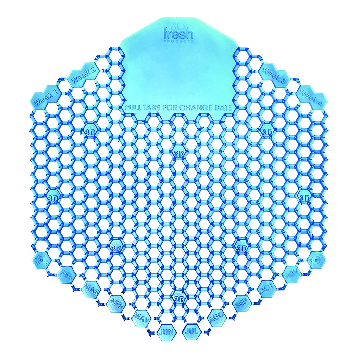 Wave 3d Urinal Deodorizer Screen, Cotton Blossom Scent, Blue, 10/box, 6