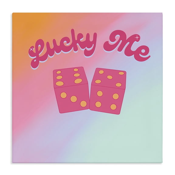 Stupell Industries Modern Lucky Me Pastel Rainbow Canvas Art, 30 x 30, by Ashley Singleton