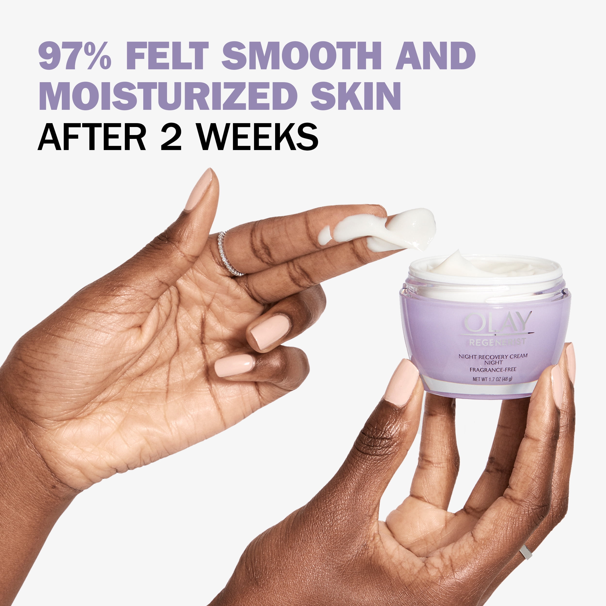 Olay Regenerist Night Recovery Cream with Triple Collagen Peptide, Wrinkle Reducer, Non-Greasy, Fragrance-Free, Hydrating Face Moisturizer for Women, 1.7 oz