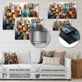 thumbnail image 4 of Designart "Cityscape Bluiding Geometric composition I" City Metal Wall Art, 4 of 5