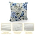 thumbnail image 4 of COMIO  Pillow Covers Colorful Watercolor Blue Hydrangea Hibiscus Iris Leaf and Bird Spring Flowers Pattern ,Standard Square Cushion Throw Cover for Couch Bedroom Living, 4 of 5