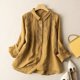 thumbnail image 3 of Cotton Linen Shirt for Women Summer 2023 New In Embroidery Vintage Blouses Loose Long Sleeve Top Turn-down Collar, 3 of 5