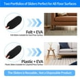 thumbnail image 3 of Ezprotekt 8 Pack Reusable Furniture Sliders for Carpet and Hardwood Floors, 9-1/2" x 5-3/4" Oval 4 PCS Felt Furniture Movers for Hard Surface, 4 PCS Moving Pads for Carpet (Black), 3 of 8