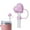 Purple, variant on Valentines Day Straw Cover Heart-Shaped Straw Topper, Love Heart Red Topper 10Mm Reusable Silicone Straw