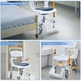 thumbnail image 4 of Soaids 4-in-1 Rolling Shower Chair with Wheels for Elderly & Disabled, Padded Commode Wheelchair with Locking Caster, Seat Belts, Adjustable Footrest for Bathroom, Home Care, 19" Seat Width, 4 of 9