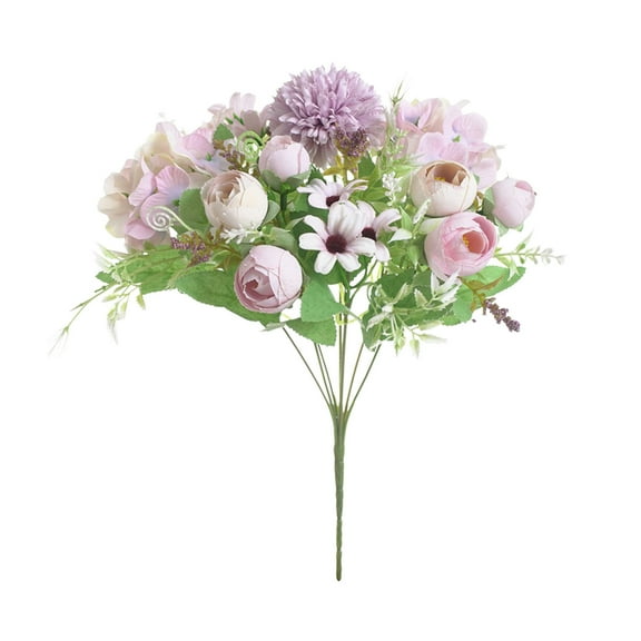 Artificial Silk Peony Flower Bouquet, Realistic Faux Floral Arrangement for Wedding Centerpiece and Bridal Decor, Long Lasting Home Decoration for Vase and Table Display