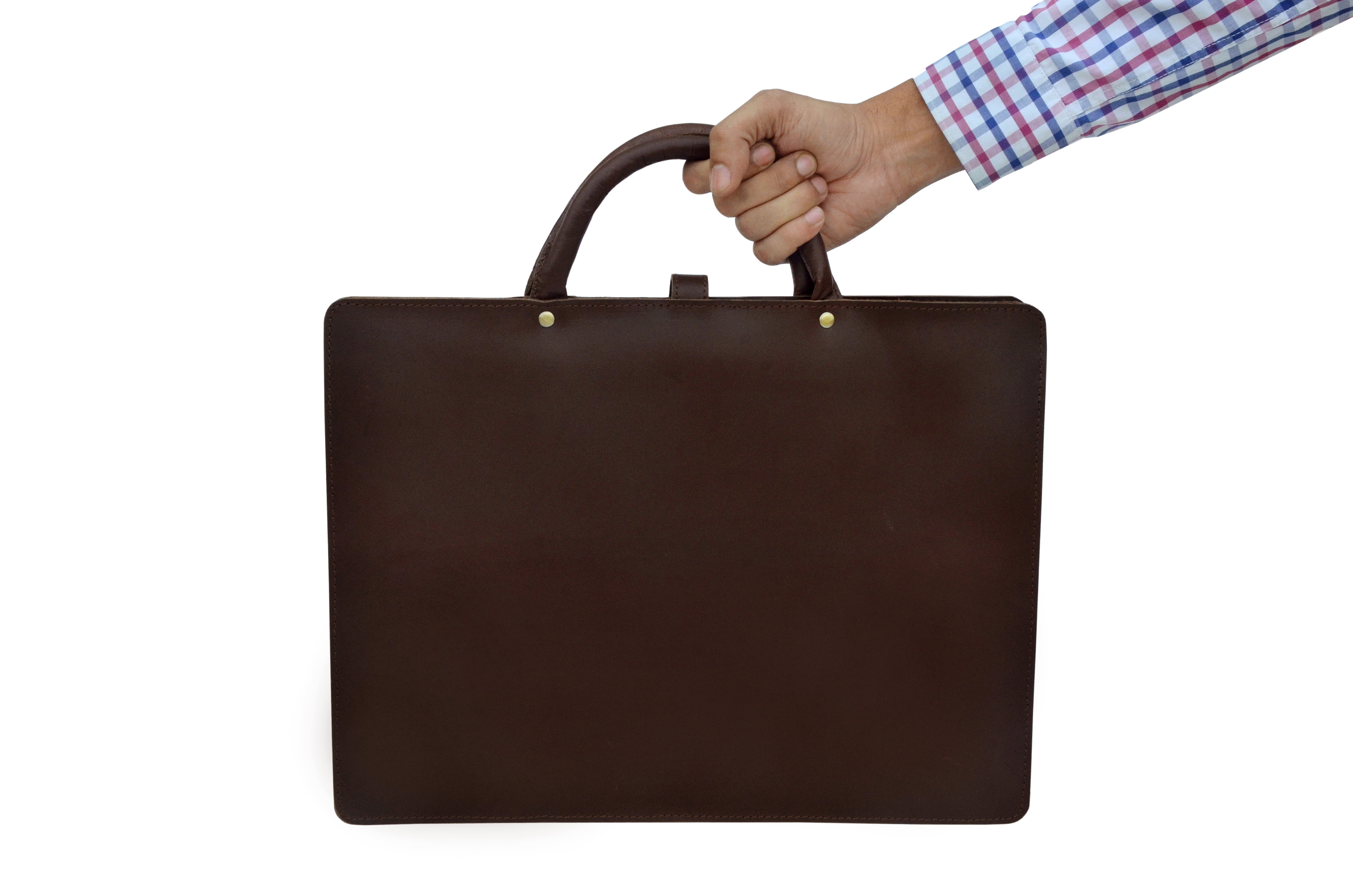 RESISTANCE 16x12 Inches Unisex Leather Laptop Briefcase, MacBook Leather Bag, Handmade Office Bag, Slim Portfolio Briefcase