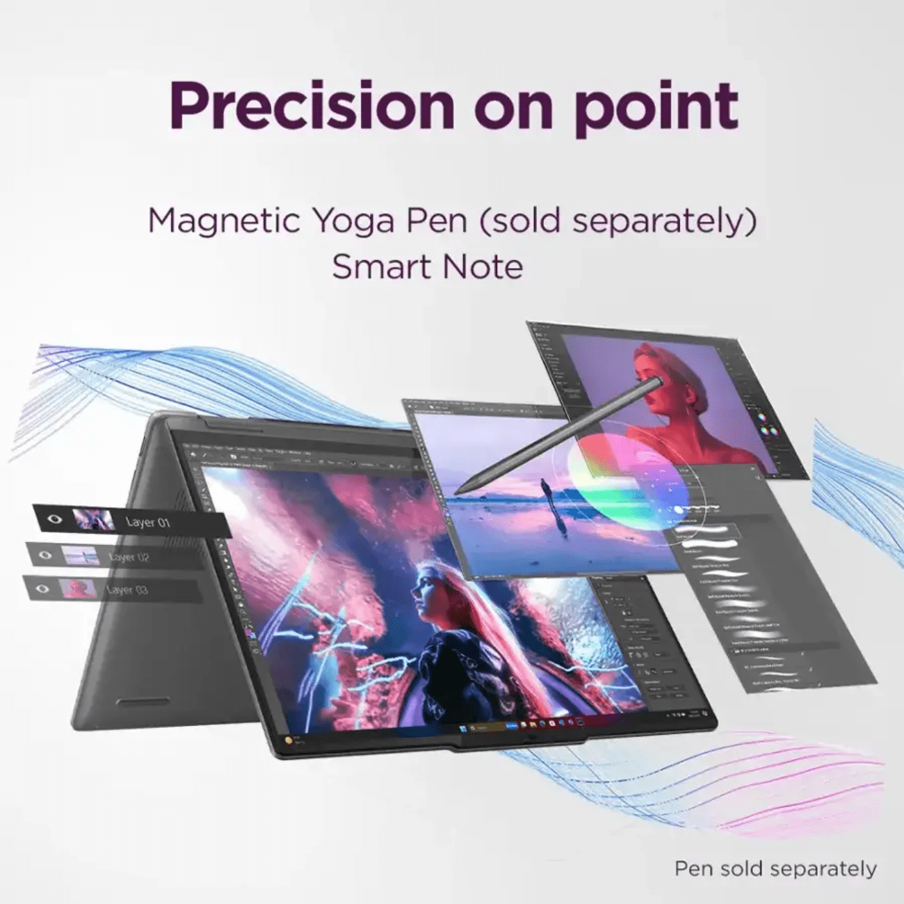 Lenovo Yoga 7 2-in-1 Copilot+ PC, 14" OLED Touch (1920x1200), AMD Ryzen AI 7 350 (50 TOPS NPU), 16GB RAM, 1TB SSD, 13.5H Battery, Wi-Fi 7, Win 11, Seashell