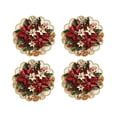 thumbnail image 2 of 4 Pack Christmas Themed Round Placemats,Washable Heat Resistant Table Mats, Holiday Dinner Party Table Decor, 2 of 6