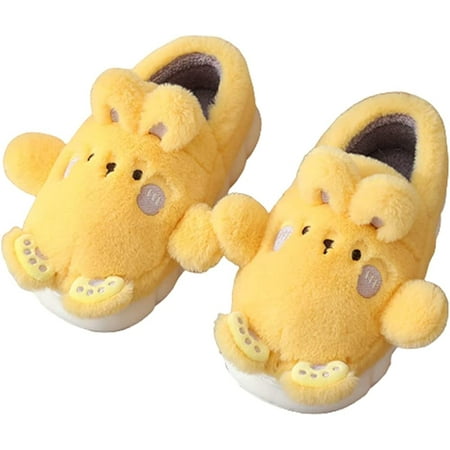 

PIKADINGNIS Cute Bunny Rabbit Slippers for Women Fluffy Faux Fur Plush Warm Soft House Shoes Indoor Heel Cover
