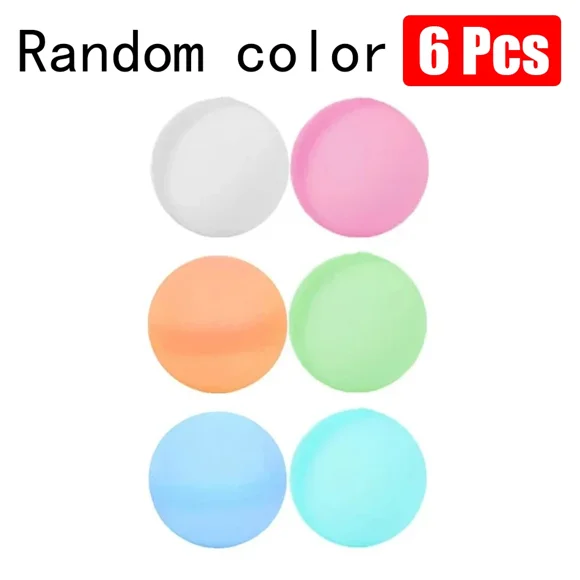 60pcs Reusable Water Fighting Balls Adults Kids Summer Swimming Pool Silicone Water Playing Toys Pool Water Bomb Balloons Games 6 Random color