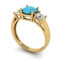 thumbnail image 2 of 1.5 ct Round Cut Simulated Turquoise Three-Stone Engagement Ring for Women in 18K Yellow Gold, 2 of 5