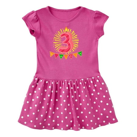 

Inktastic 3rd Birthday Party Candle Gift Toddler Girl Dress