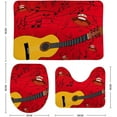 thumbnail image 2 of Non-Slip 3 Piece Bathroom Rug Set Guitar and Singing Mouth Soft Contour Rug + Toilet Lid Cover + Bath Mat Bathroom Decor, 2 of 3