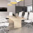 thumbnail image 2 of 96W Office Conference Table with Wooden Base in Natural Elm - Engineered Wood, 2 of 7