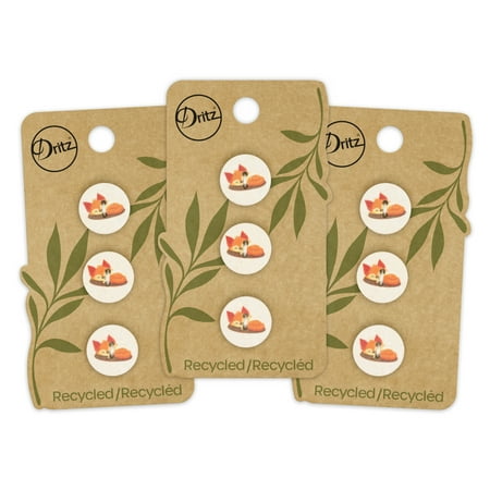 UPC: 0072879307566 | Dritz Recycled Cotton Fox Button 15mm Natural 3 Pack (9 Count)
