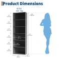 thumbnail image 3 of BeesClover Tall Bookcase Dresser, 6 Shelf Standing Bookshelf, 6 Tier Open Shelf Wooden Bookcase, Floor Standing Display Storage Shelves, 3 of 7