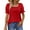 Wine Red, variant on UVN Square Neck Tops for Women Summer Puff Short Sleeve Shirts Dressy Casual Tunic Blouses