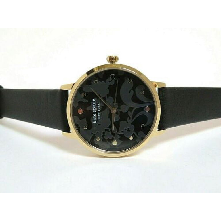 Kate Spade NWT NewYork Metro Three Hand Black and Gold Floral Watch Kate Spade New York Metro Three-Hand Flower Watch & Earring  main image 4